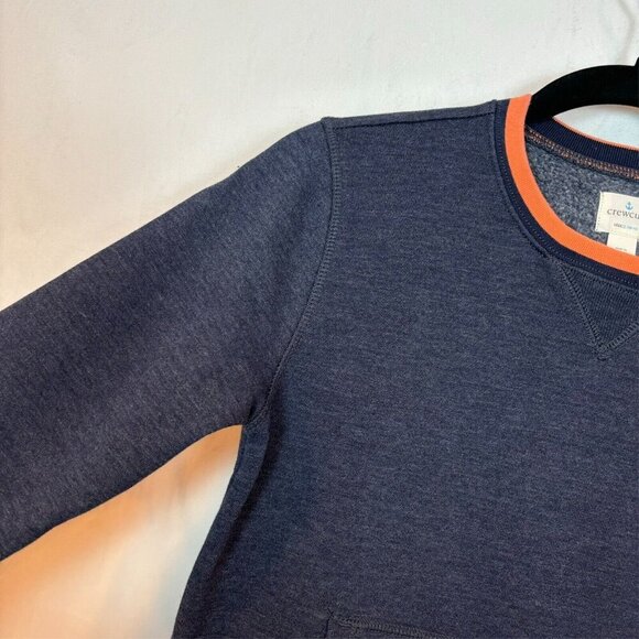 Crewcuts Navy Blue Orange Accent Collar Boys Sweatshirt Size Large 11-12 Classic - Picture 3 of 11